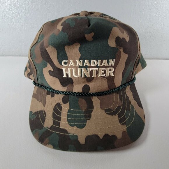 Canadian Hunter Camo Snapback Hat Trucker Hat Vintage Camouflage Camo - Picture 1 of 4